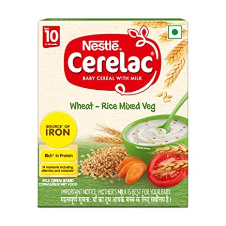 Nestle Cerelac Baby Cereal with Milk 10 Months+ Wheat-Rice Mixed Veg